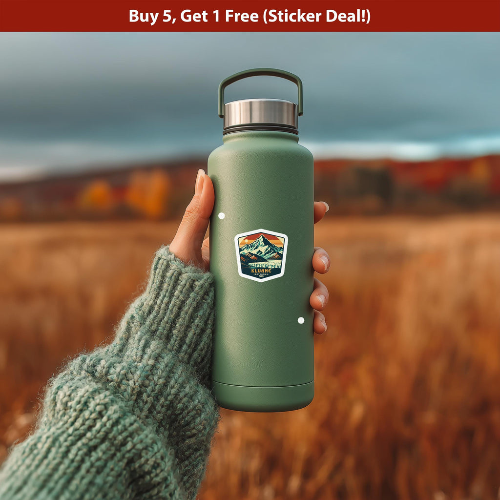 kluane National Park Sticker, Vinyl Canada Yukon, Retro Water Bottle Decal Hiking
