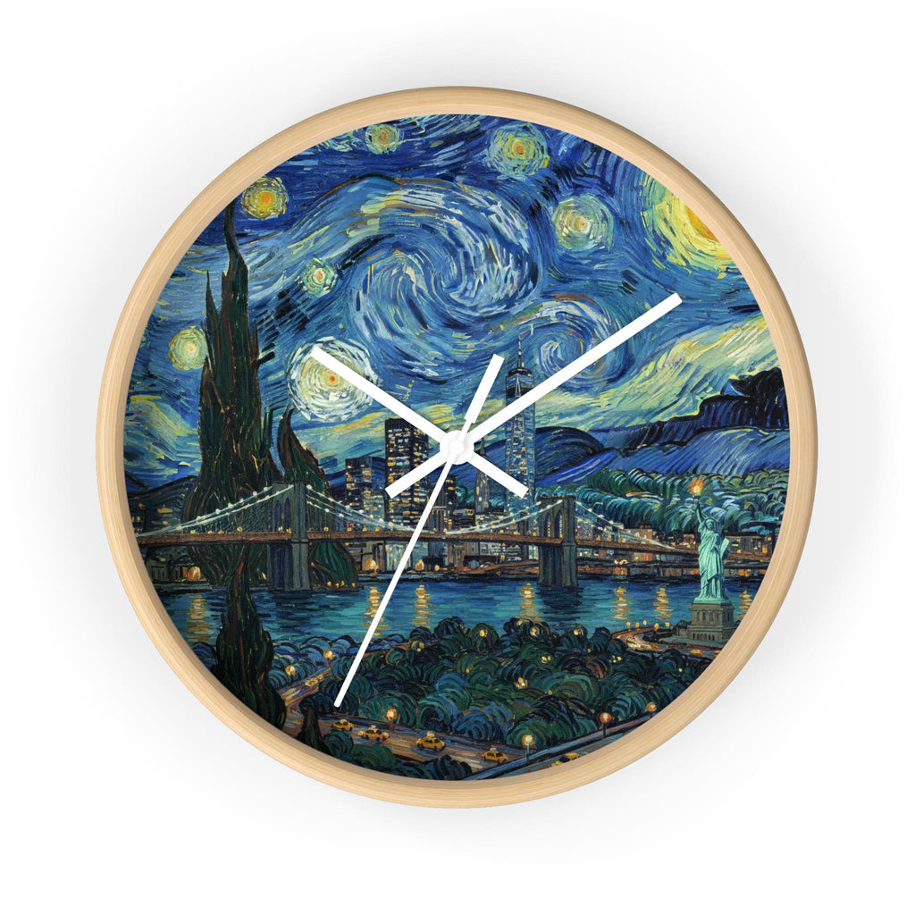 New York Wall Clock Vintage Van Gogh Starry Night NYC Home Gift
