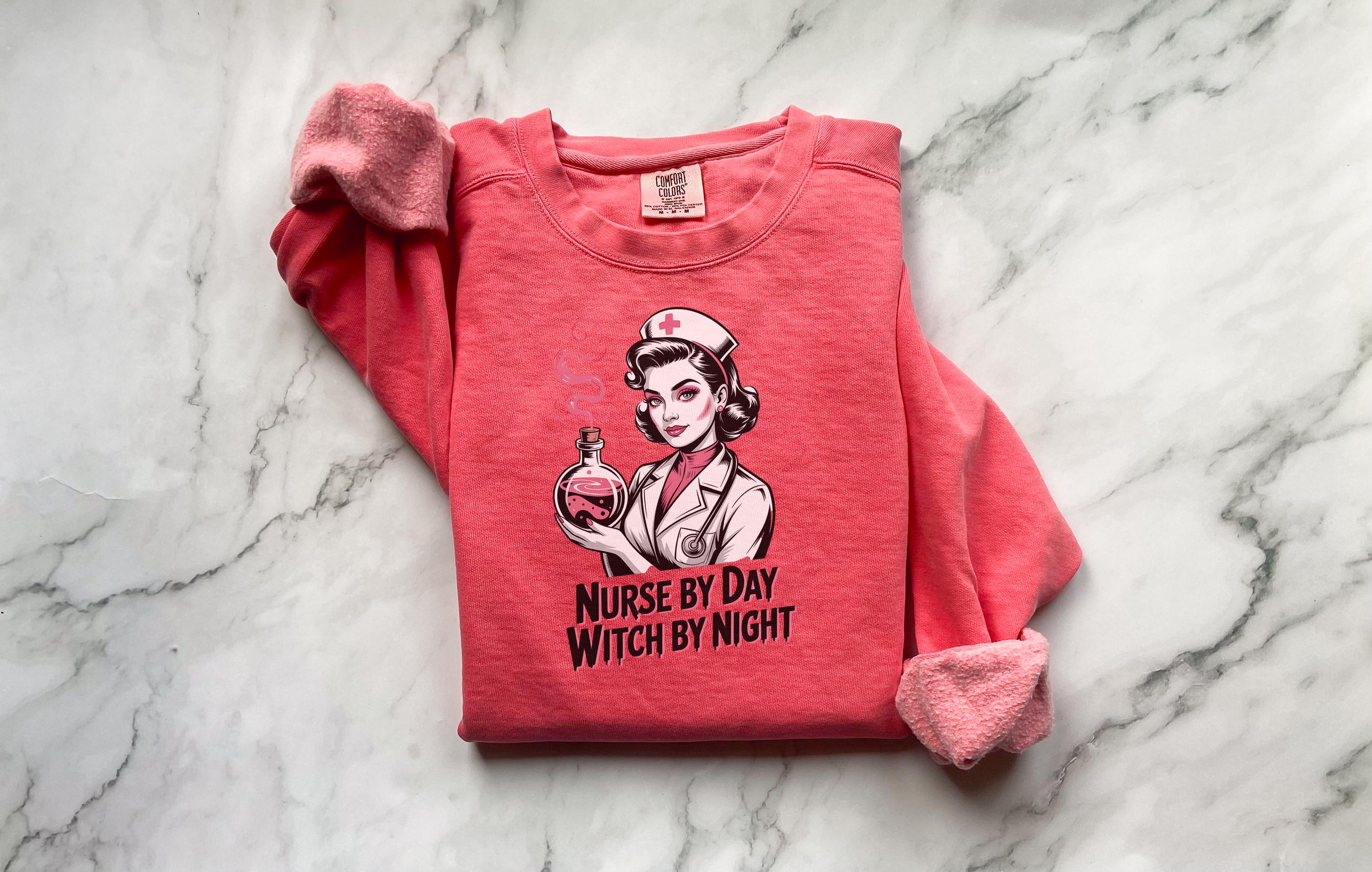 Spooky Ghost Nurse Halloween Sweatshirt: Nurse Costume Gift