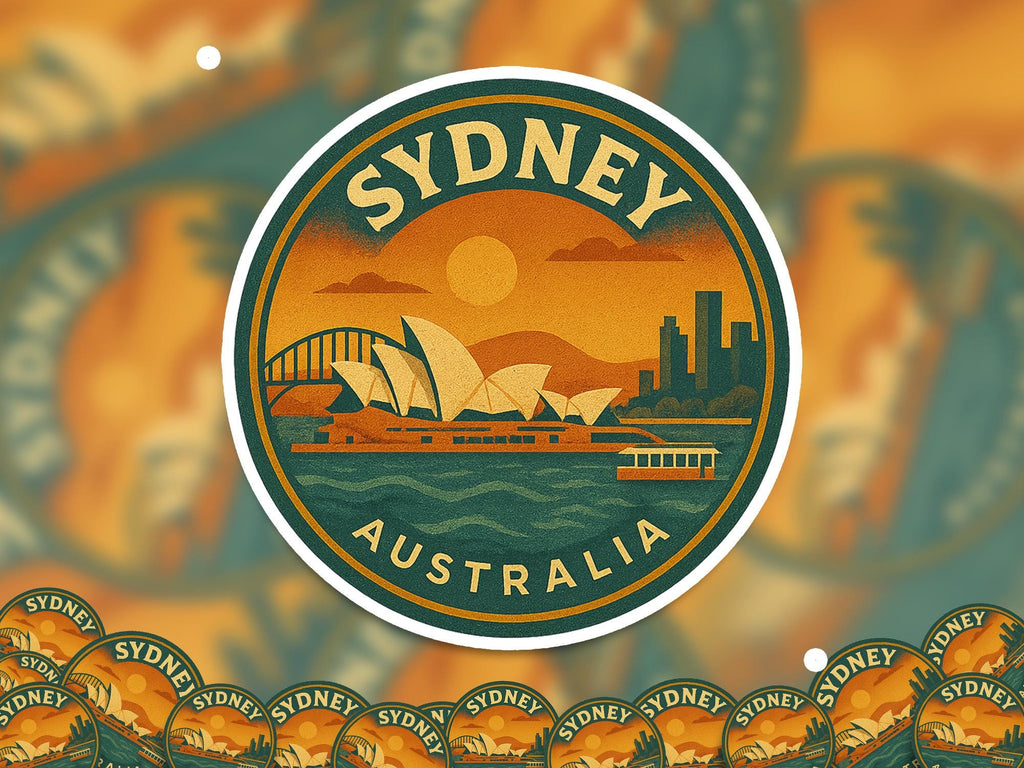 Sydney Australia Kiss-Cut Vinyl, Waterproof Decal, Retro Travel Lover Collection