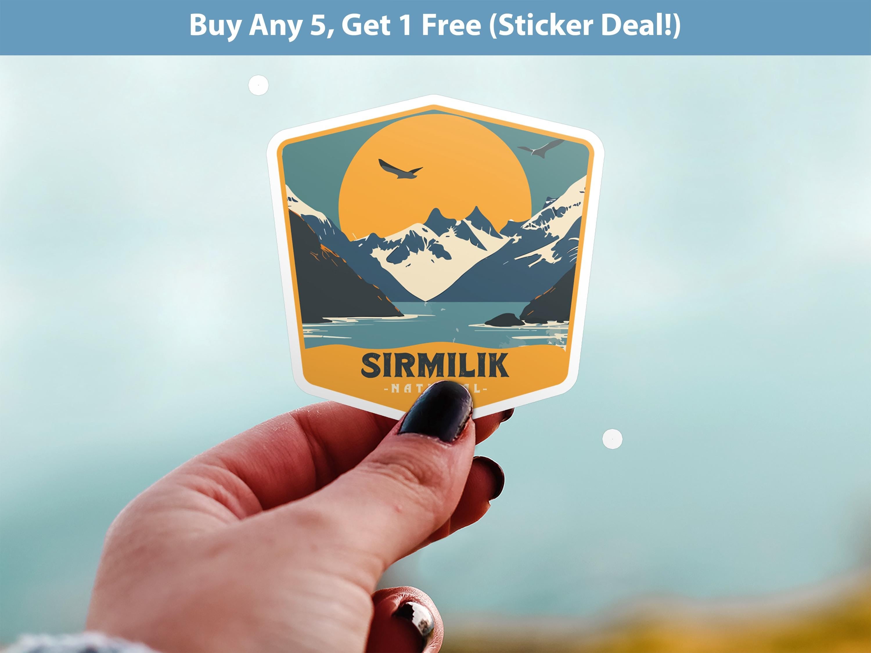 Sirmilik National Park Sticker, Vinyl Canada Nunavut, Retro Water Bottle Decal Hiking