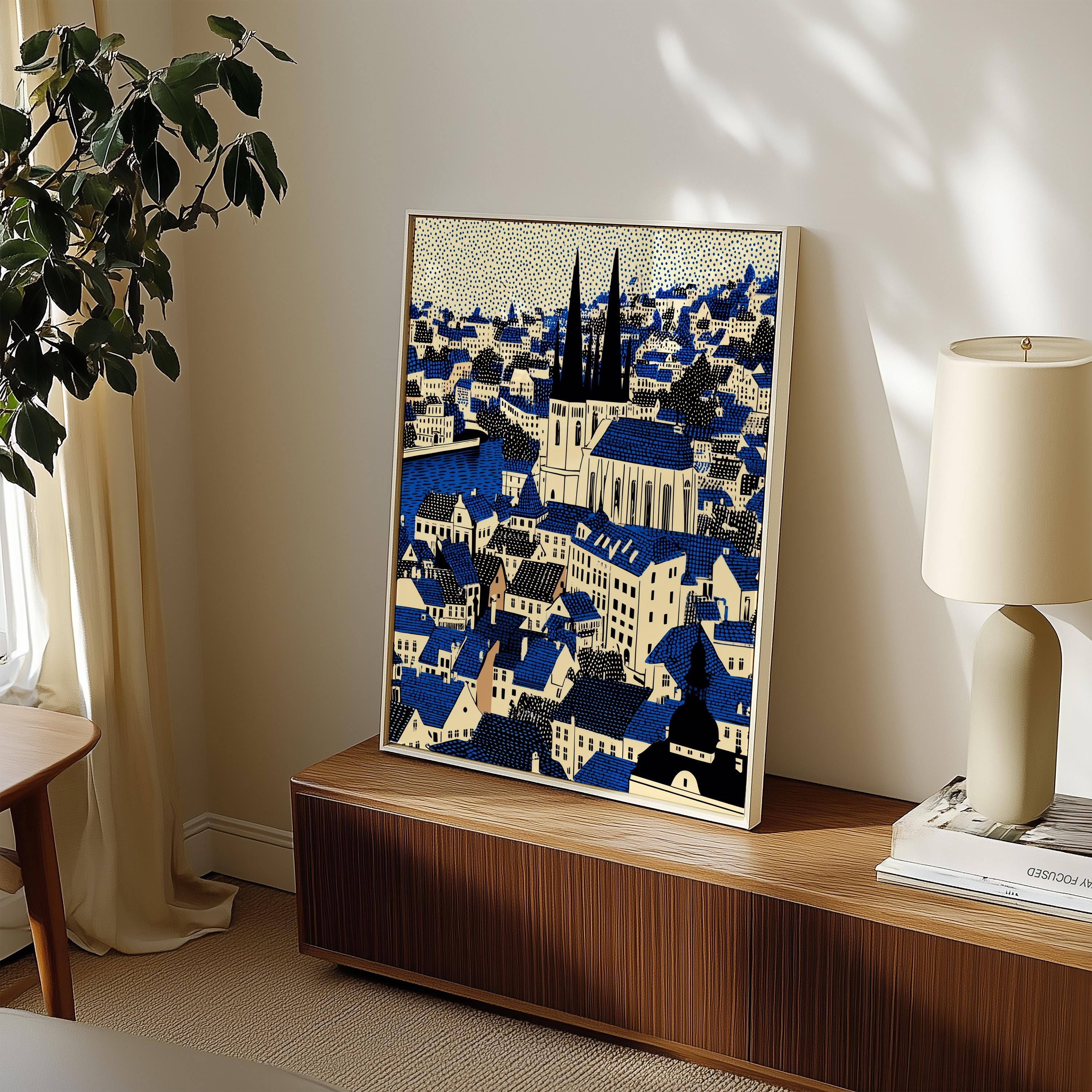 Prague Czech Republic Wall Art Print, Pop Art Large Size Poster Travel Gift Canvas