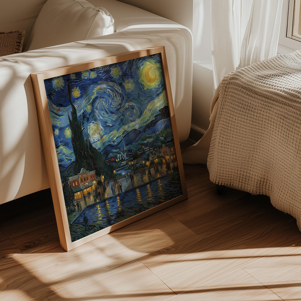 Jackson Wyoming Starry Night Wall Art, Van Gogh Print, Travel Gift Home Decor
