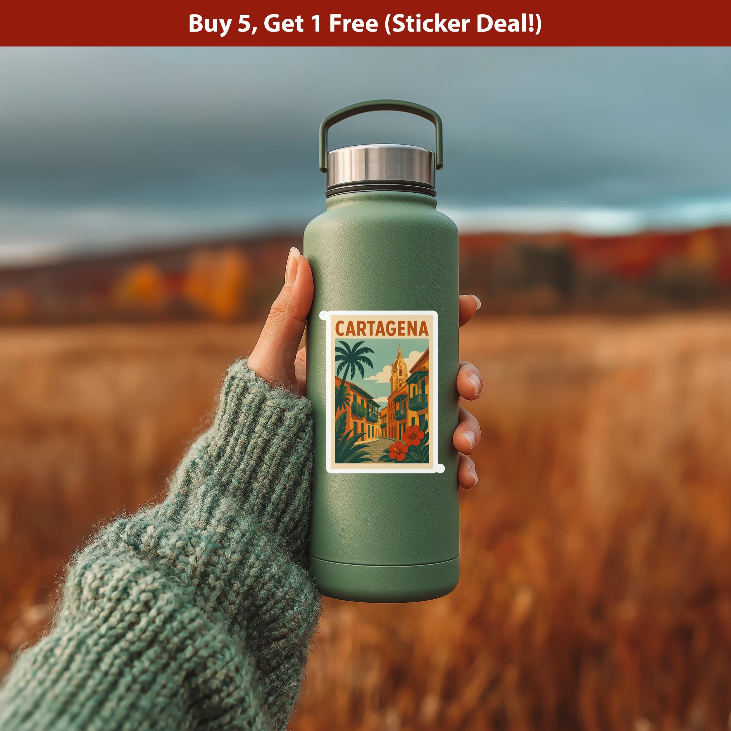 Cartagena Colombia Sticker, Vintage City Vinyl Decal, Retro Travel Lover Collection, Journal Scrapbook