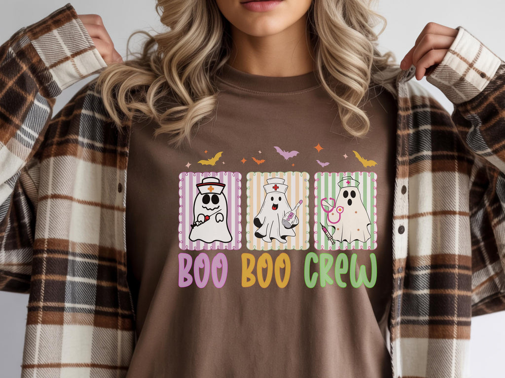 Boo Boo Crew Nurse Halloween Shirt & Sweatshirt, Funny Ghost Nurse Top, Night Shift RN Halloween Gift for Nurse, ERcrew