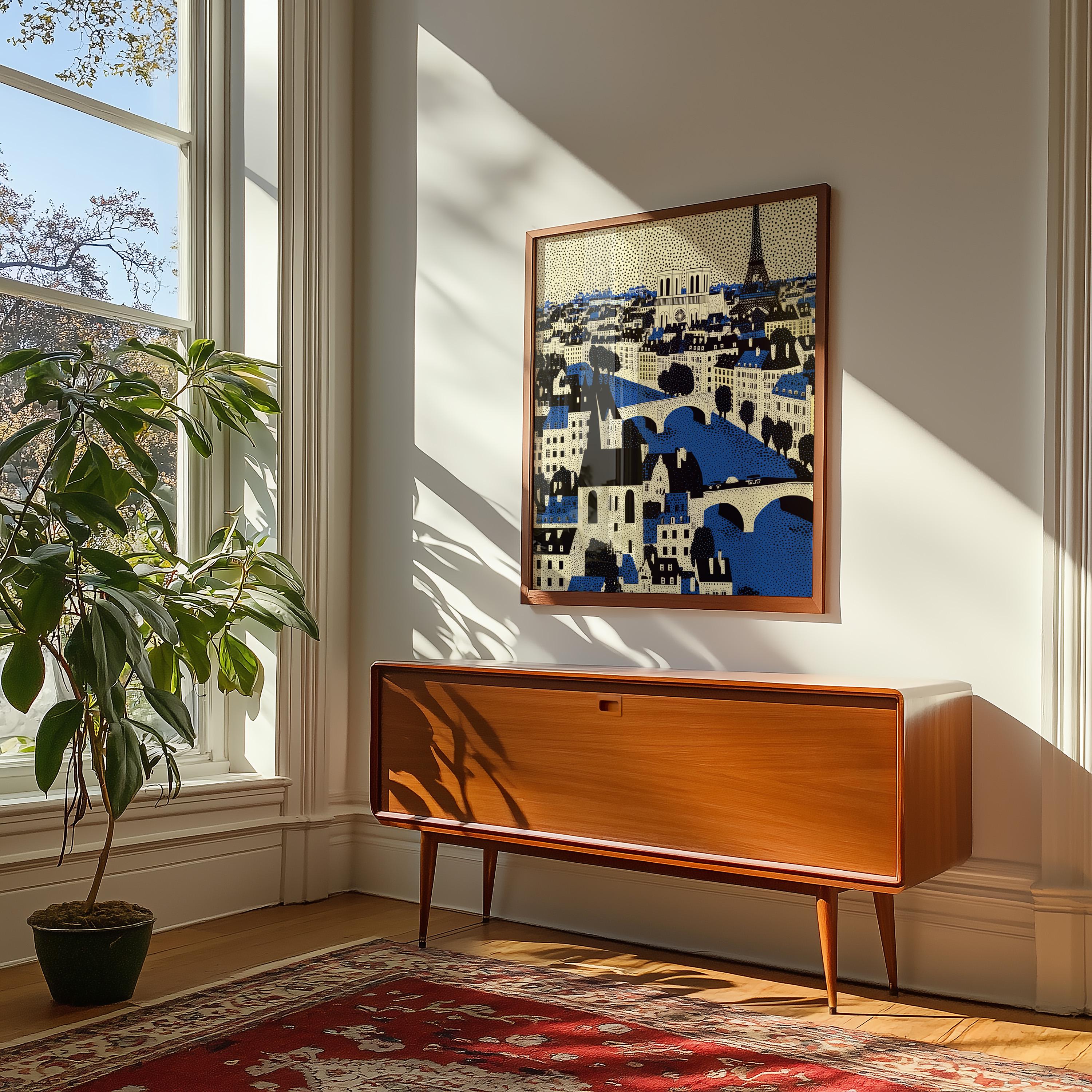 Paris Wall Art Print, Pop Art Modern Large Size Poster Travel Gift Canvas