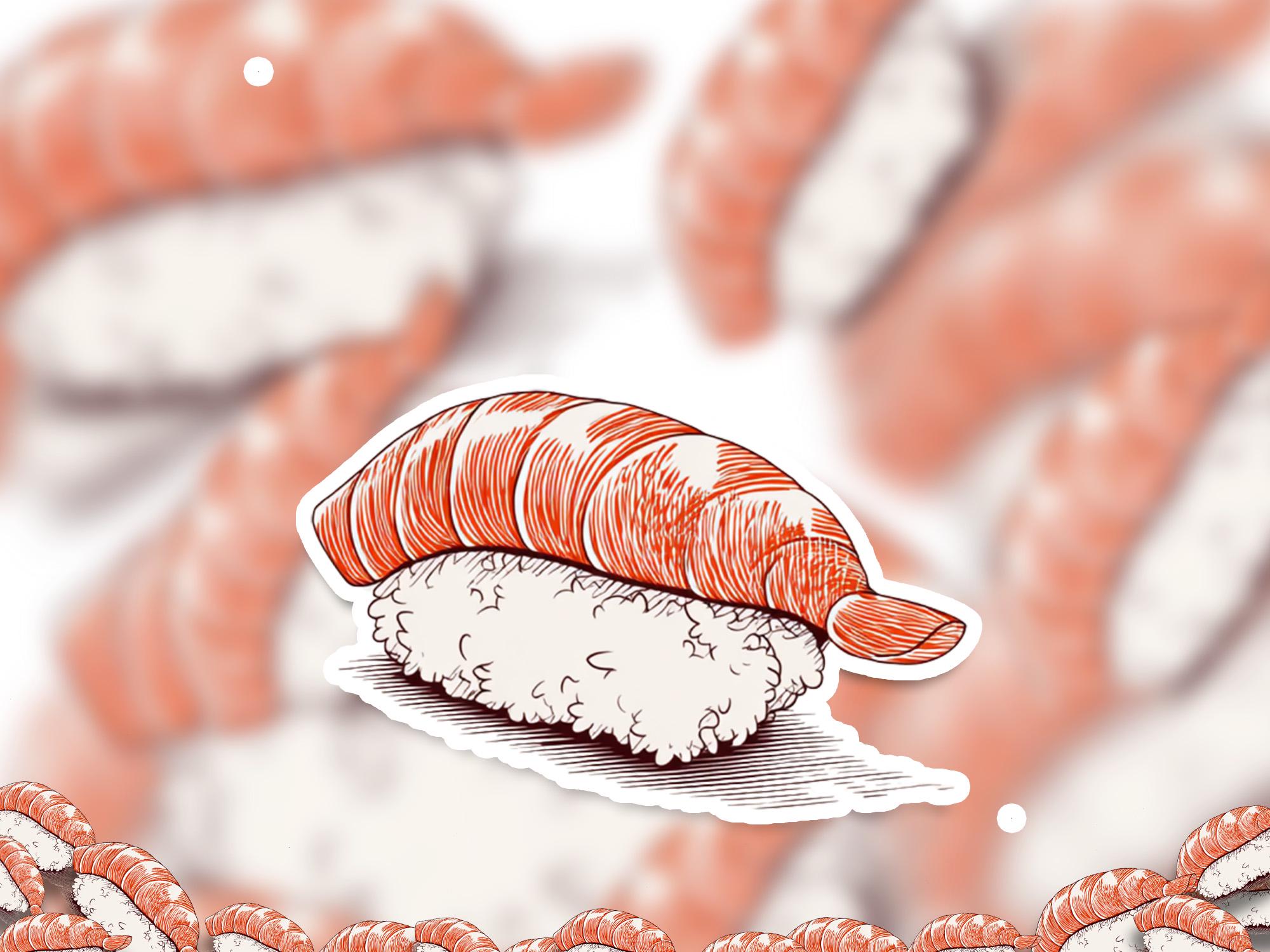 Kawaii Sushi Sticker: Waterproof Vinyl Decal for Laptop, Tumbler