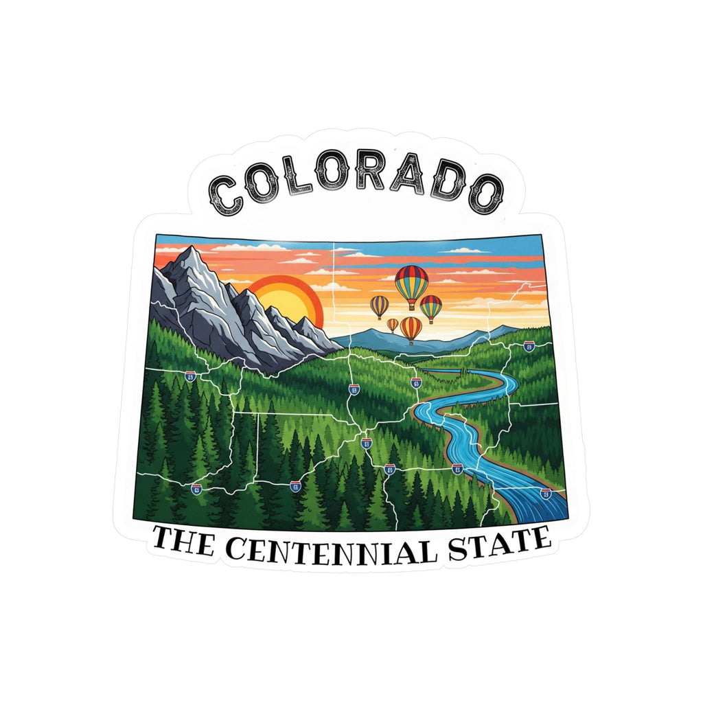 Colorado State Sticker, USA Kiss-Cut Vinyl, Landmark Waterproof Decal, United States Travel Collection