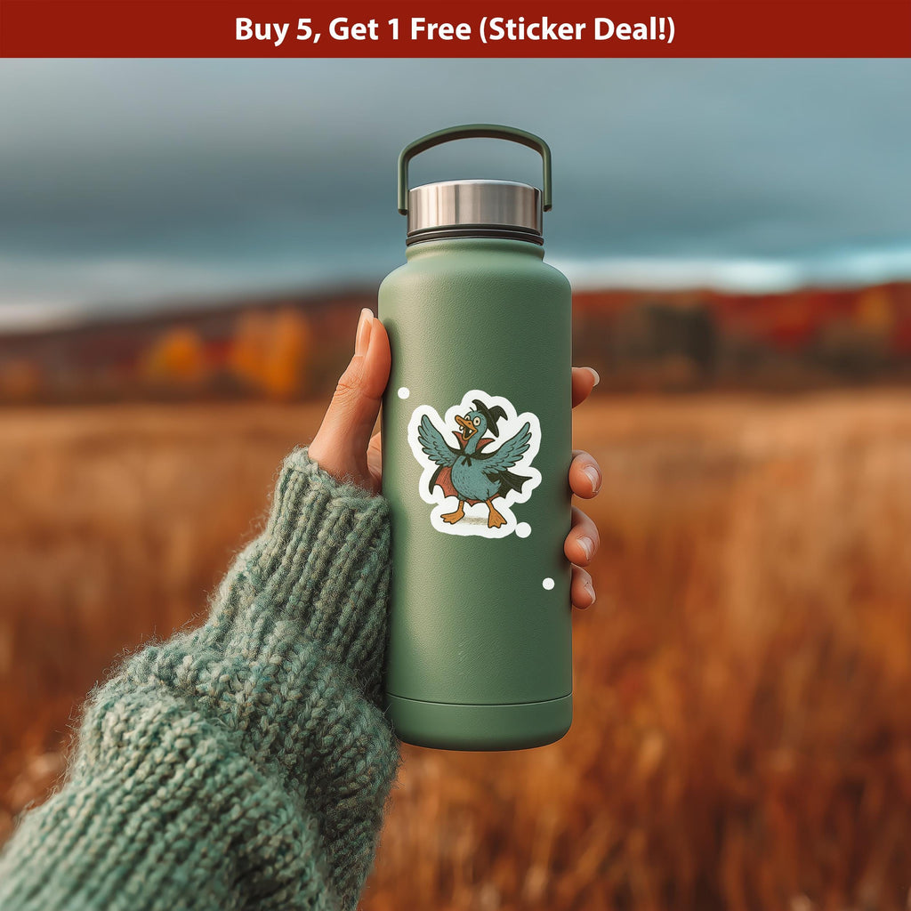 Witchy Goose Sticker, Spooky Halloween Waterproof Decal for tumbler, kindle
