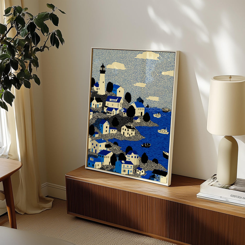 Portland Maine Wall Art Print, Pop Art Modern Large Size Poster Travel Gift Canvas