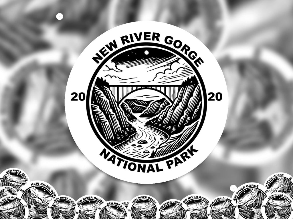 New River Gorge National Park Sticker, Kiss-Cut Vinyl, Waterproof USA Decal Badge Collection