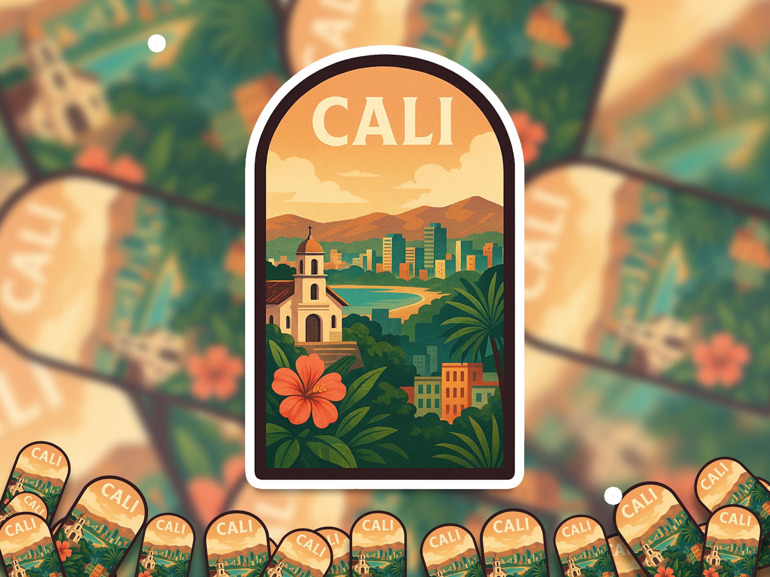 Cali Colombia Sticker, Vintage City Vinyl Decal, Retro Travel Lover Collection, Journal Scrapbook