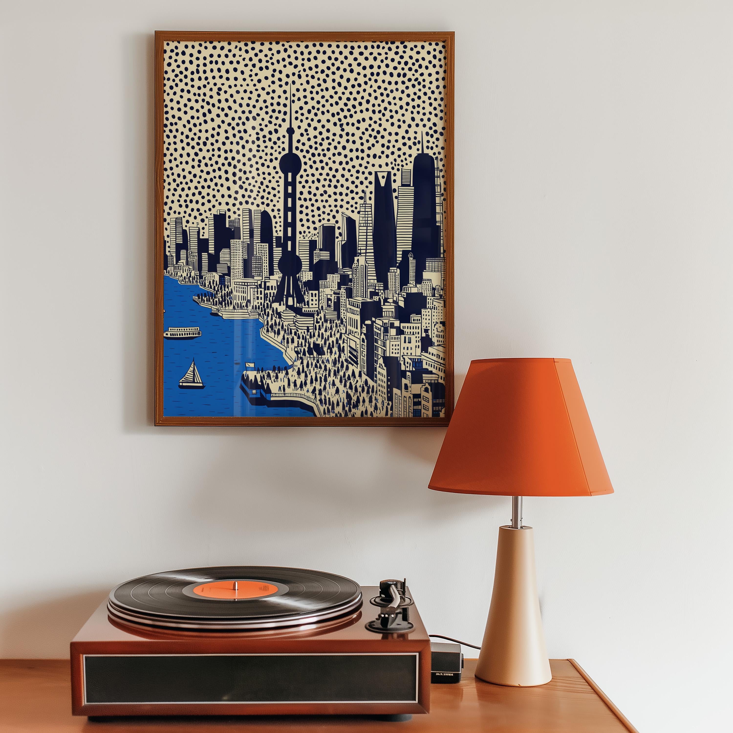 Shanghai China Wall Art Print, Pop Art Modern Poster Travel gift Chinese