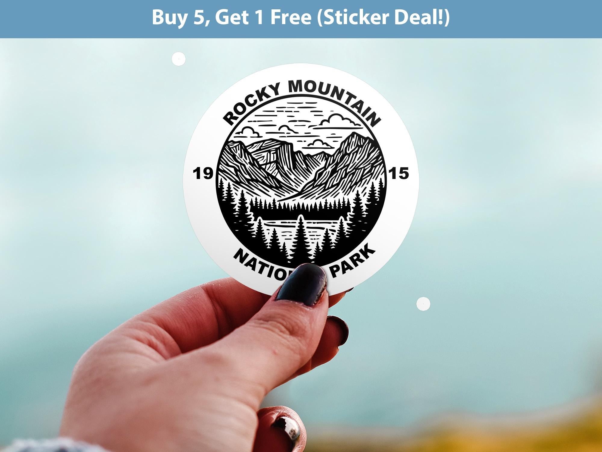 Rocky Mountain National Park Sticker, Kiss-Cut Vinyl, Waterproof USA Decal Badge Collection