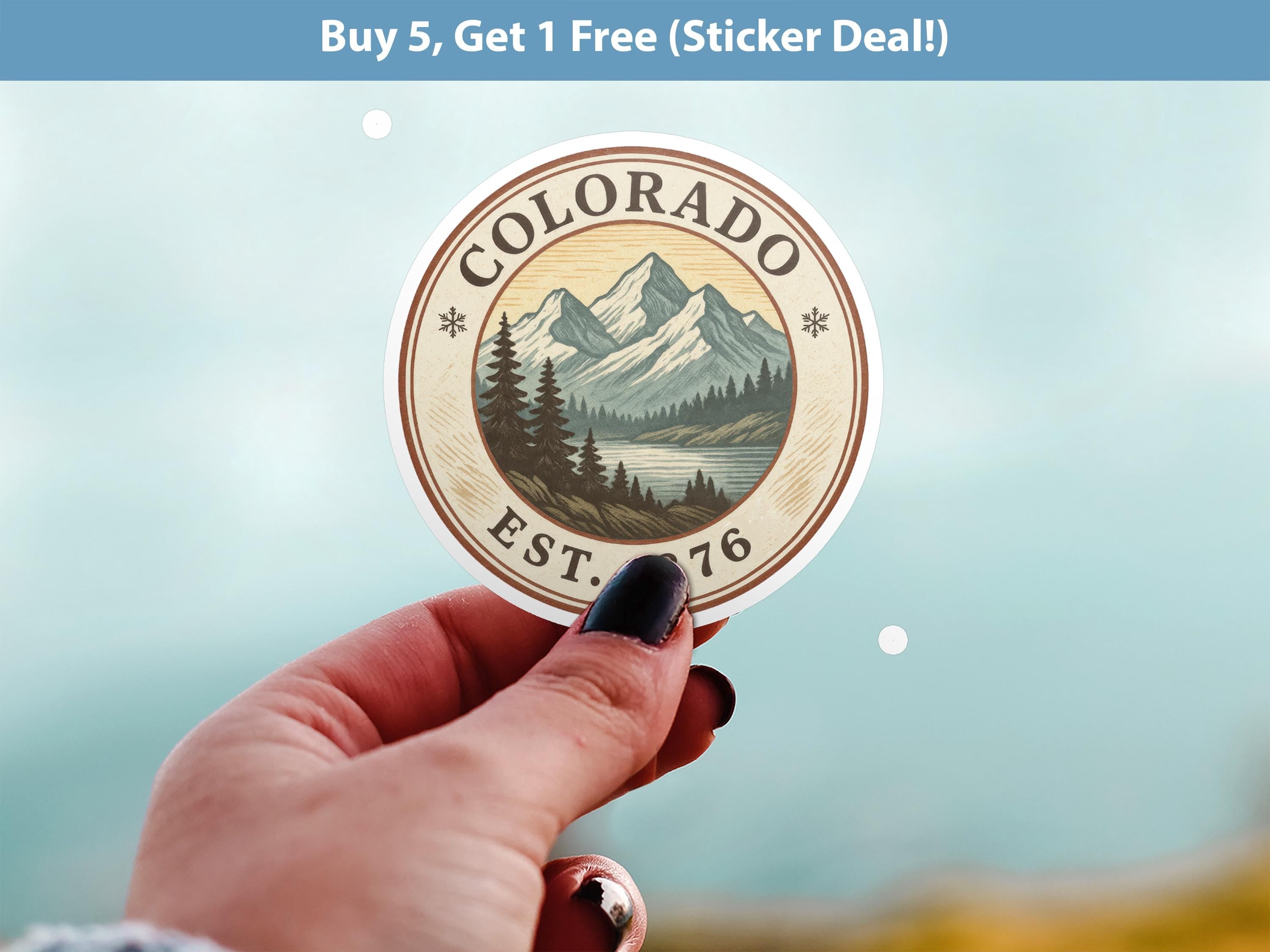 Colorado Sticker, Vintage US States Retro Decal, Waterproof Retro Travel Collection for Laptop Tumbler