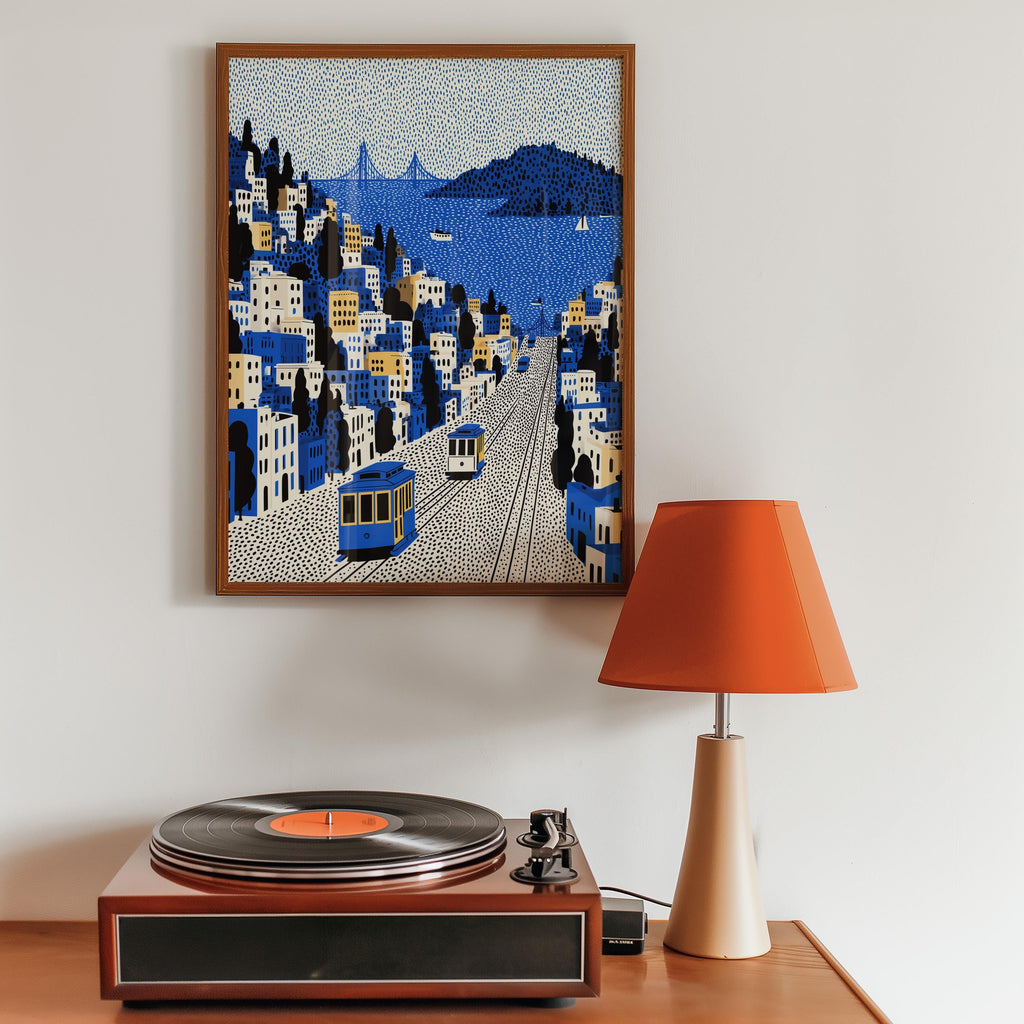 San Francisco Wall Art Print, Pop Art Modern Large Size Poster Travel Gift Canvas