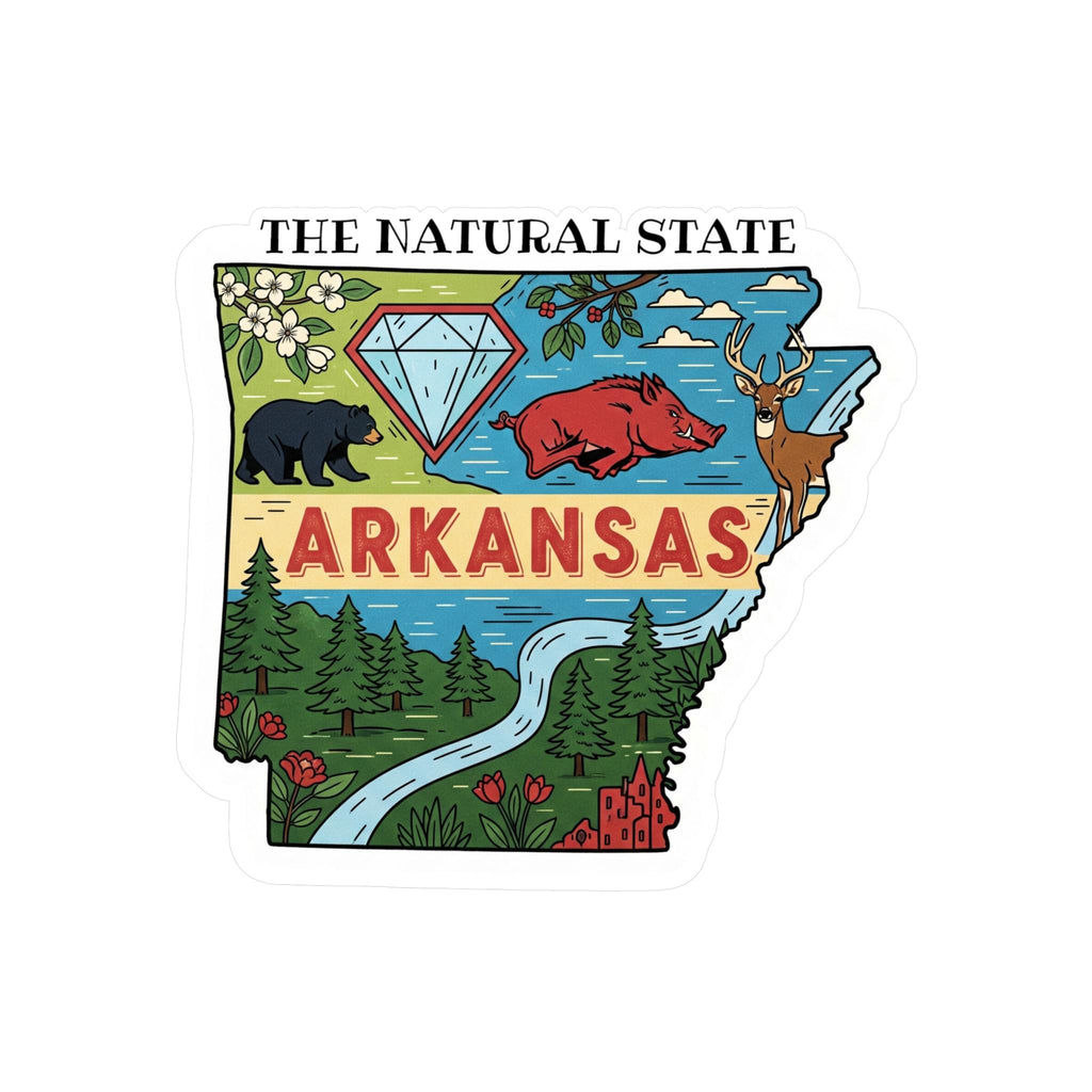 Arkansas State Sticker, USA Kiss-Cut Vinyl, Landmark Waterproof Decal, United States Travel Collection
