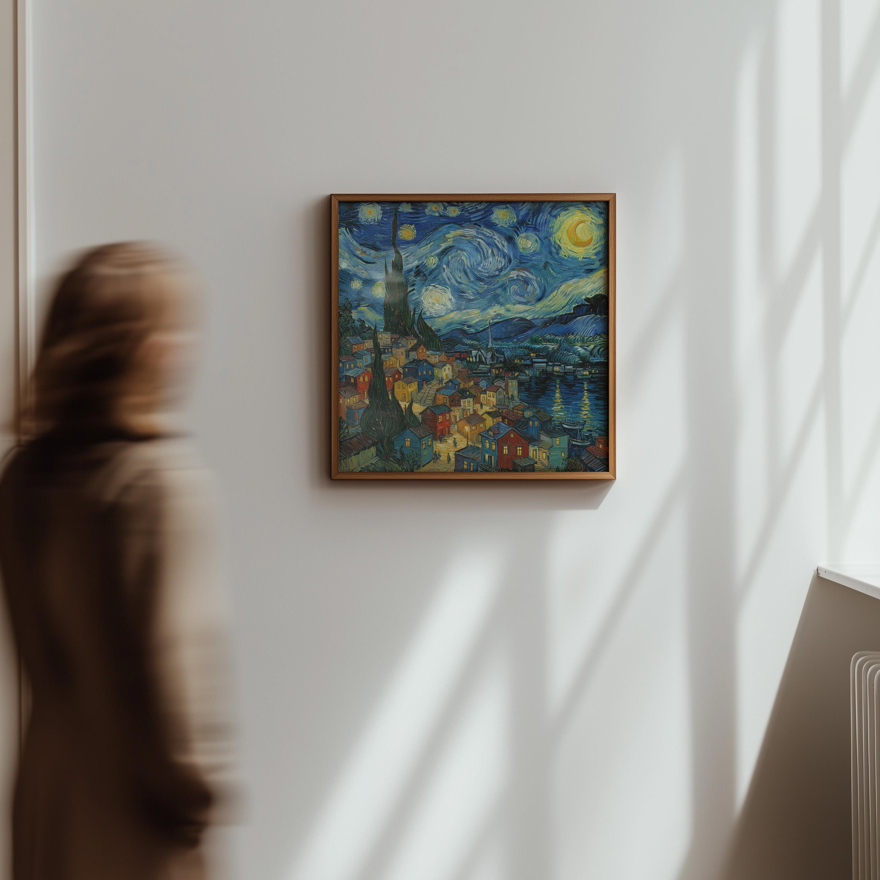 Valparaiso Chile Starry Night Wall Art, Van Gogh Print, Travel Gift Home Decor