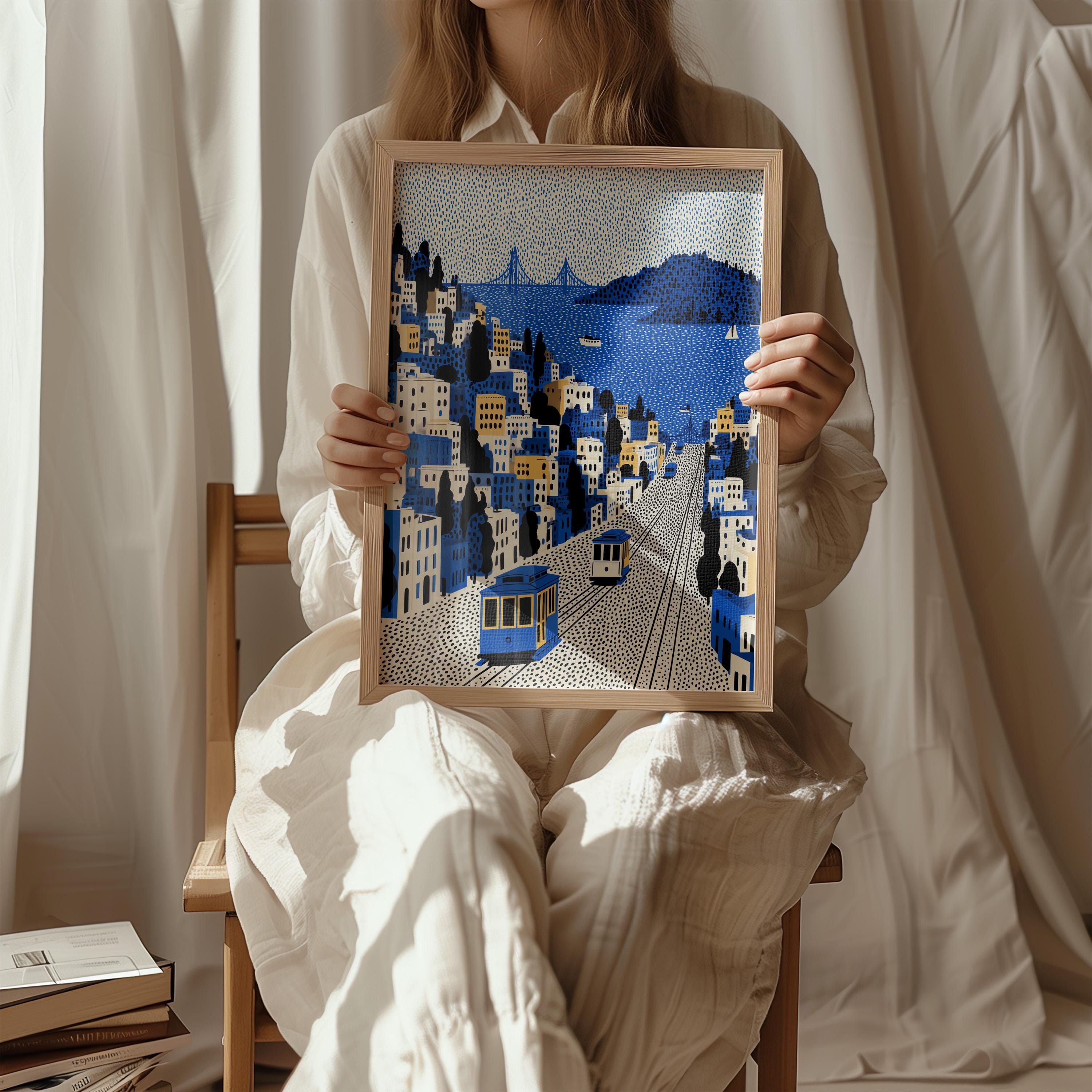 San Francisco Wall Art Print, Pop Art Modern Large Size Poster Travel Gift Canvas
