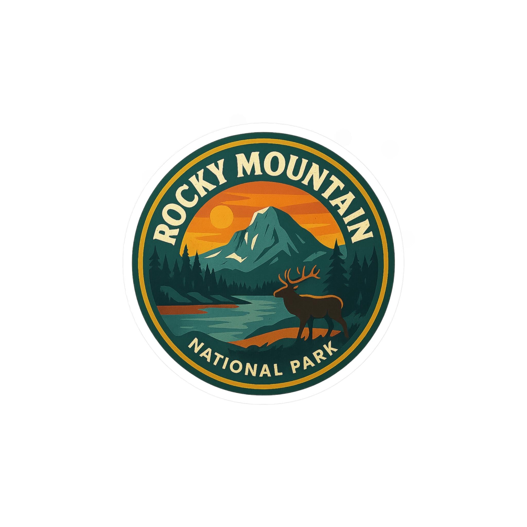 Rocky Mountain National Park Sticker Kiss-Cut Vinyl, Waterproof Decal, Retro Travel Lover Collection
