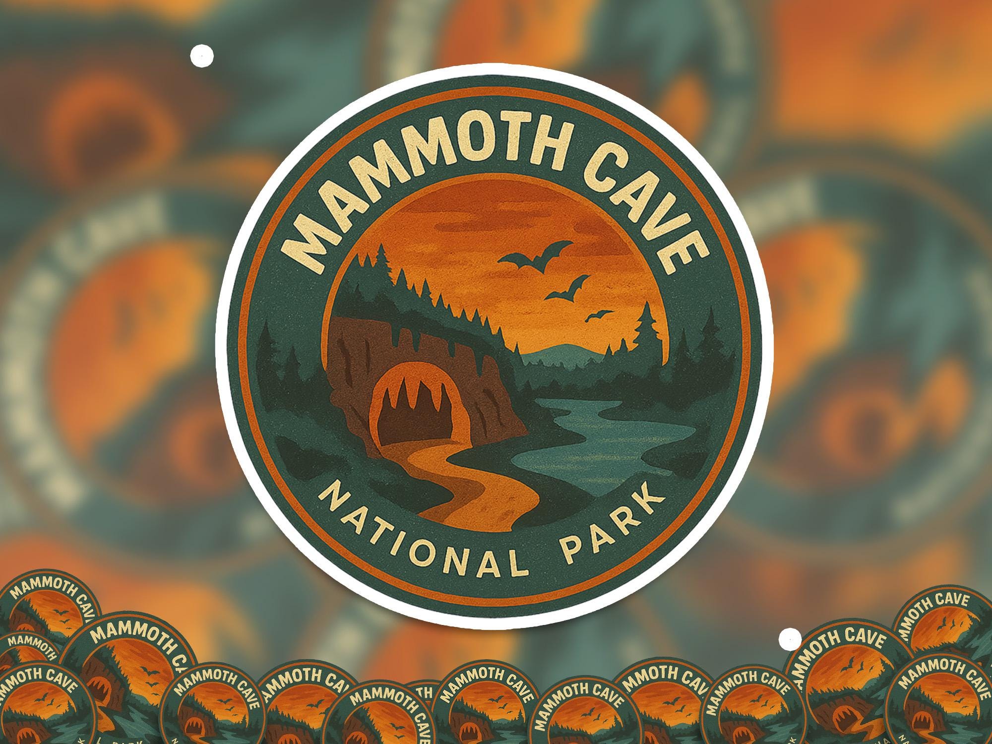 Mammoth Cave National Park Sticker, Retro Vinyl Waterproof Decal, Vintage USA Travel Collection
