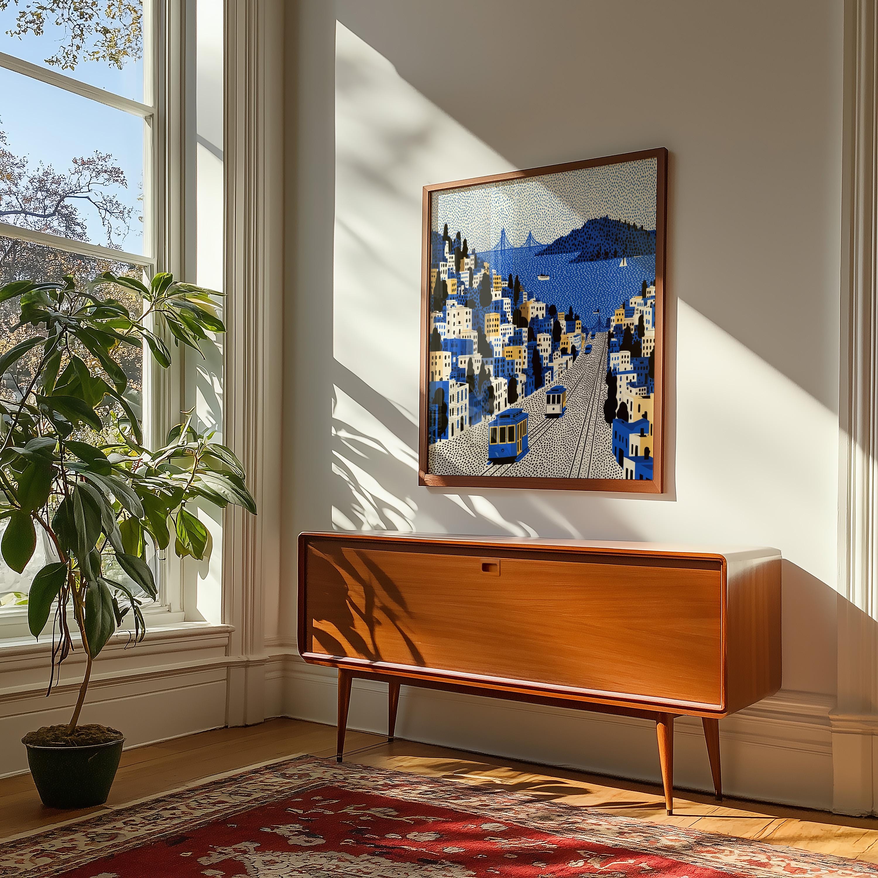 San Francisco Wall Art Print, Pop Art Modern Large Size Poster Travel Gift Canvas