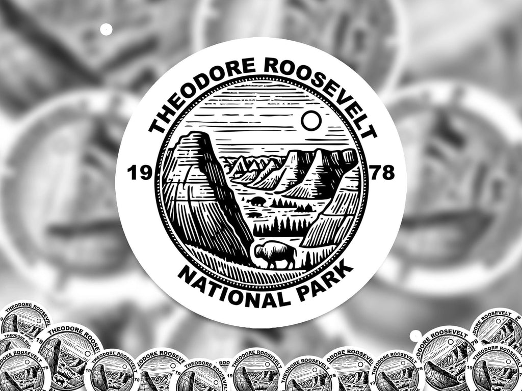 Theodore Roosevelt National Park Sticker, Kiss-Cut Vinyl, Waterproof USA Decal Badge Collection
