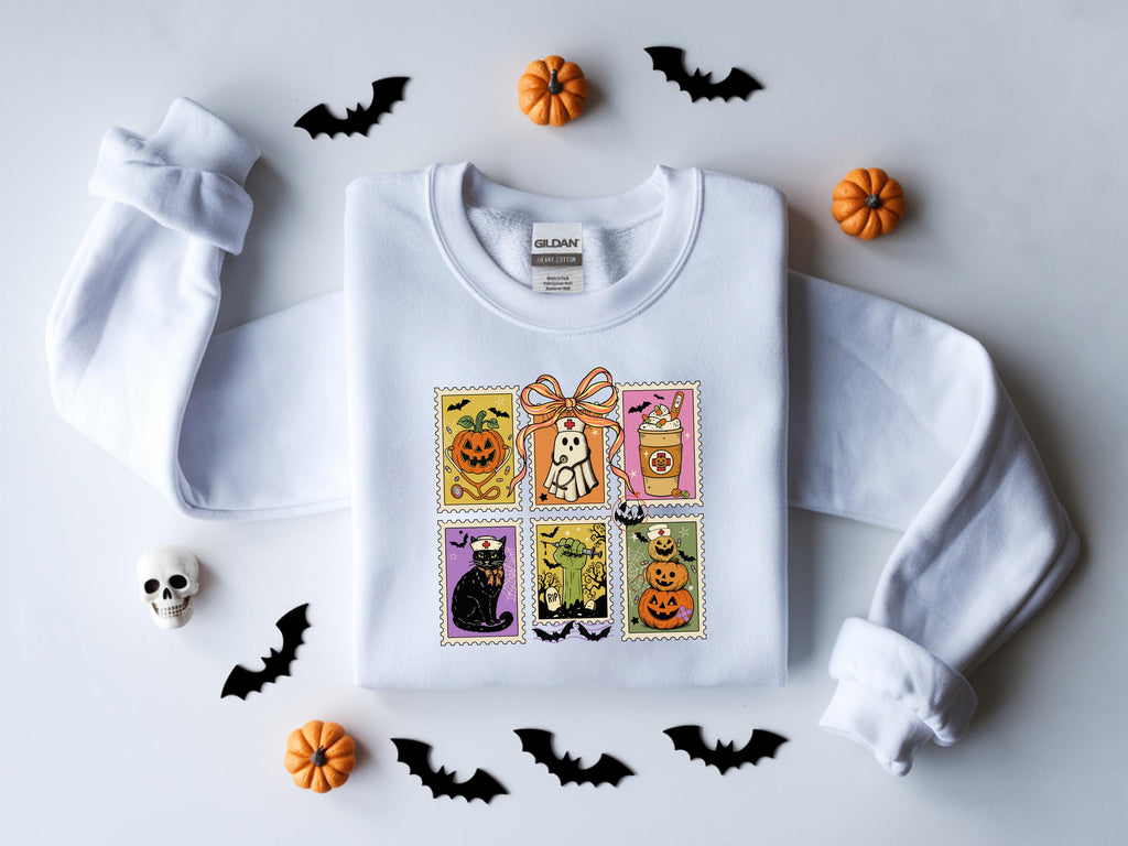 Halloween Nurse Sweatshirt: Spooky Season ER Crew Shirt