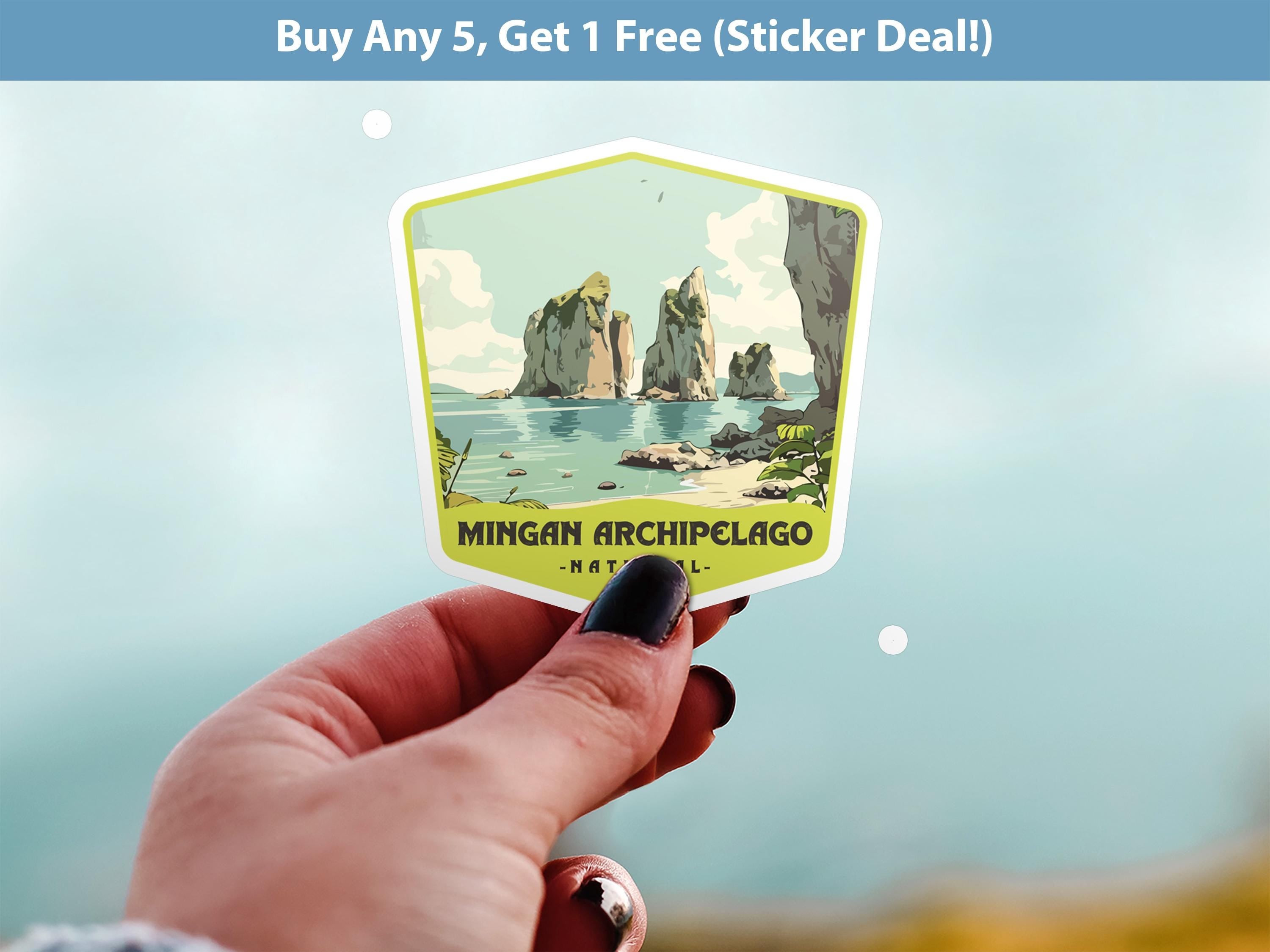 Mingan Archipelago National Park Sticker, Vinyl Canada Quebec, Retro Water Bottle Decal Hiking