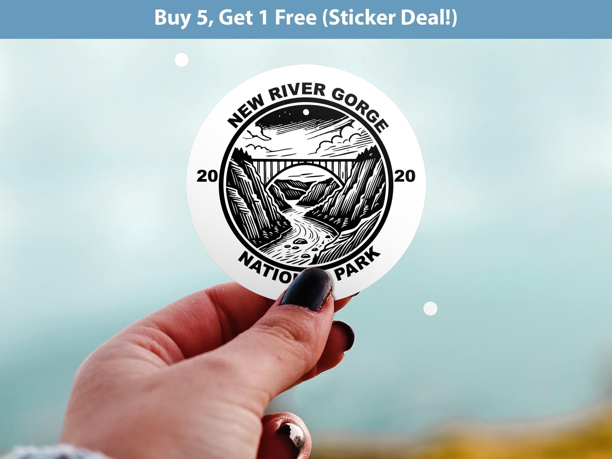 New River Gorge National Park Sticker, Kiss-Cut Vinyl, Waterproof USA Decal Badge Collection
