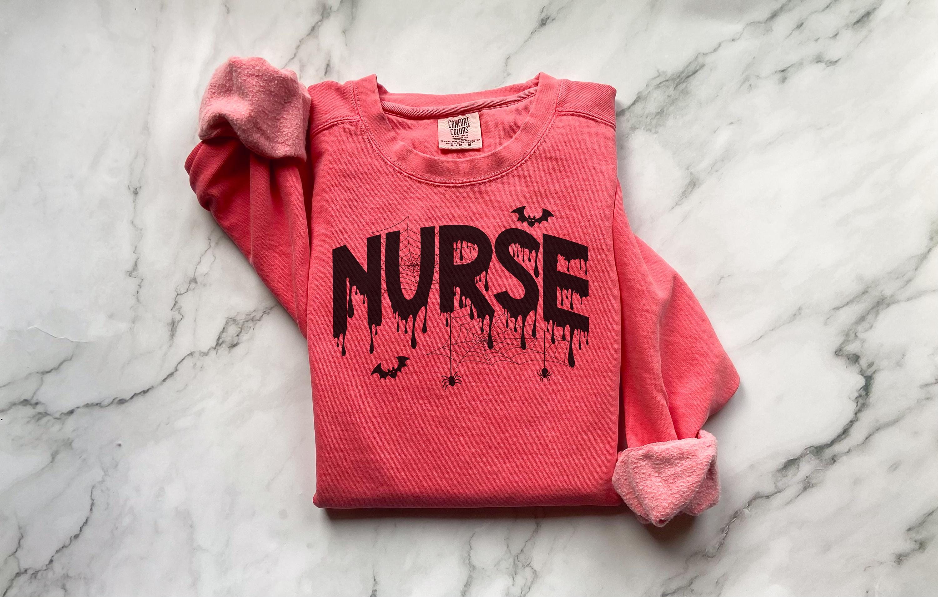 Spooky Ghost Nurse Sweatshirt: Halloween Medical Staff Costume