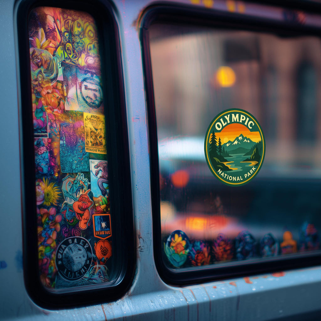 Olympic National Park Car Sticker, Retro Vinyl Decal Bumper Sticker, Vintage Waterproof Camping