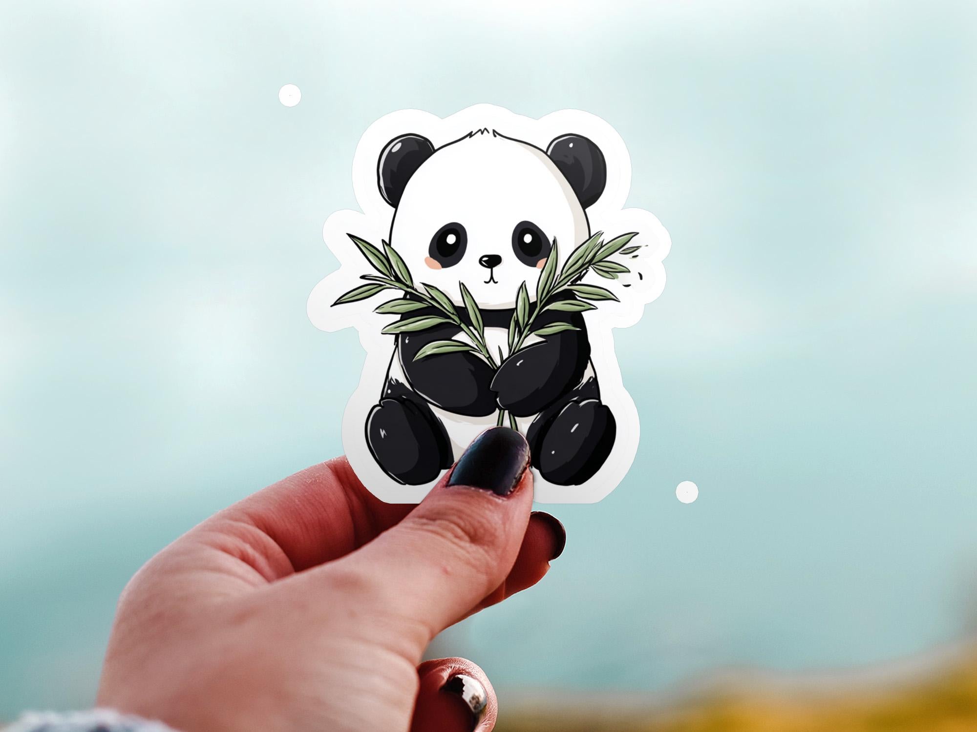Cute Panda Kawaii Sticker, Kiss-Cut Vinyl Decals, Waterproof Stickers for Laptop & Tumbler, Cute Vinyl Decal Stickers