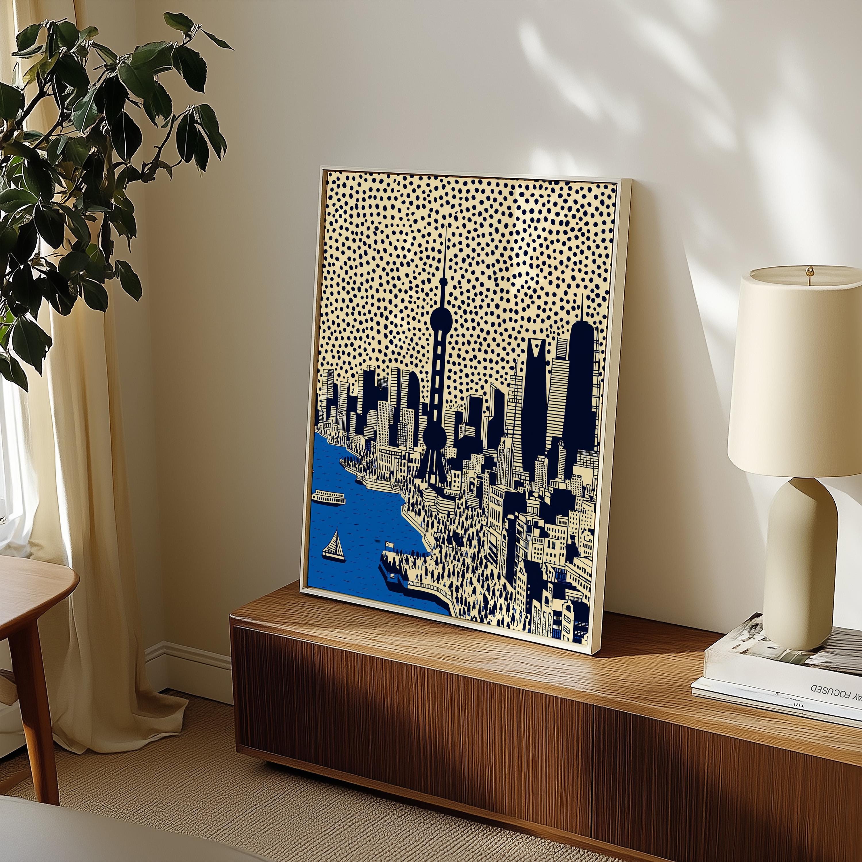 Shanghai China Wall Art Print, Pop Art Modern Poster Travel gift Chinese