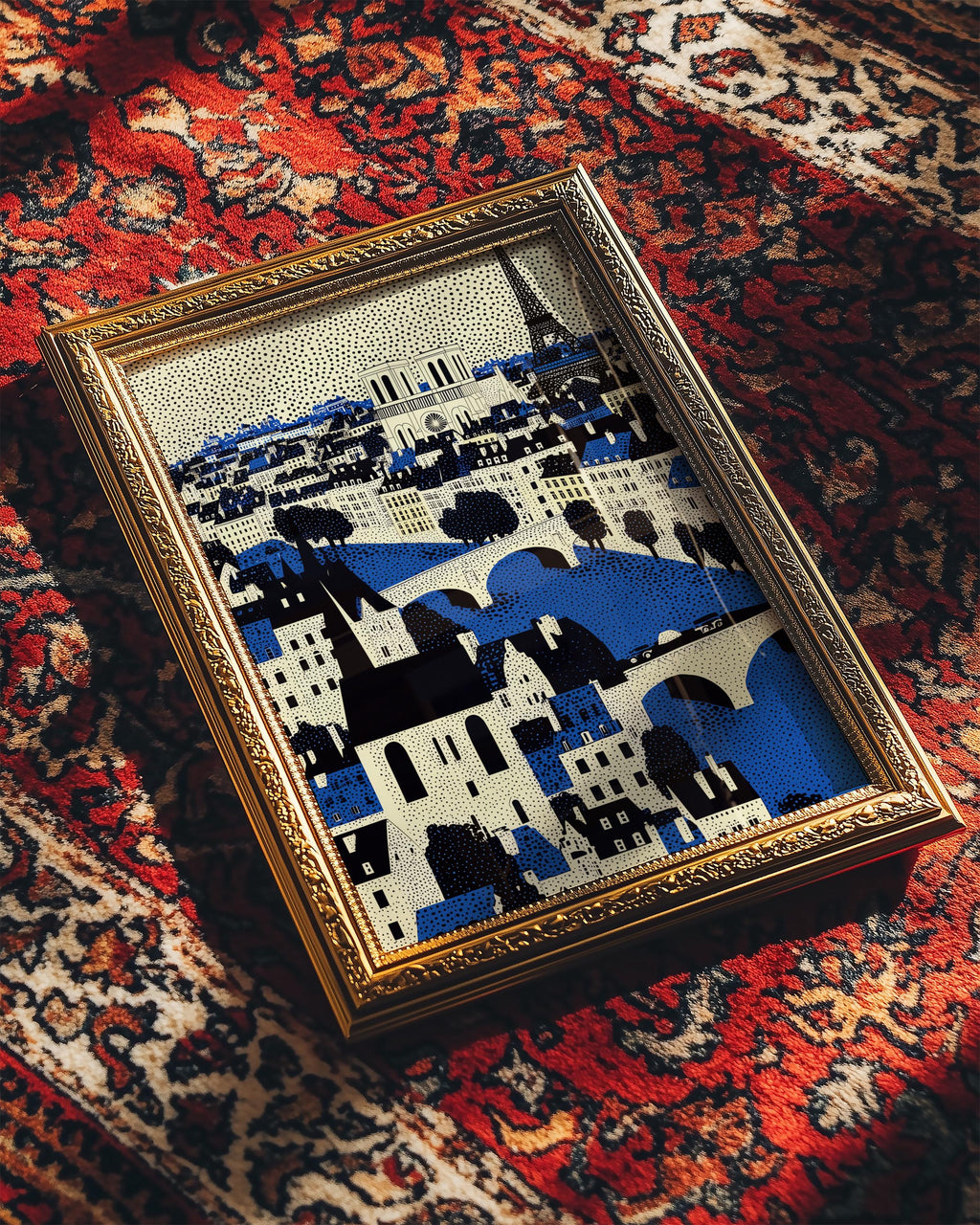 Paris Wall Art Print, Pop Art Modern Large Size Poster Travel Gift Canvas