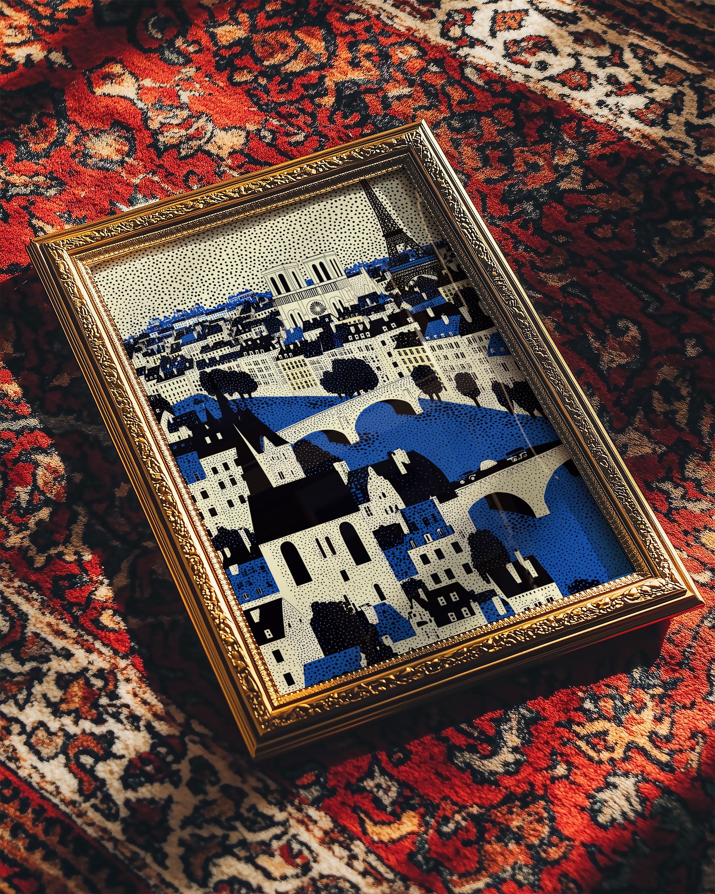 Paris Wall Art Print, Pop Art Modern Large Size Poster Travel Gift Canvas