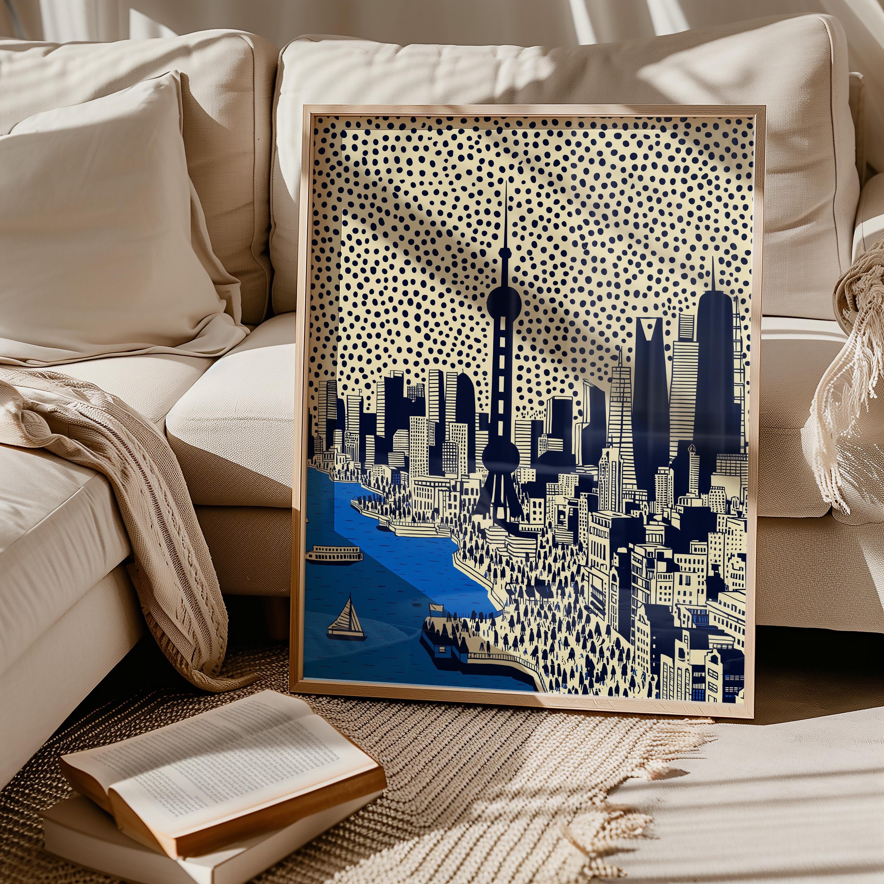 Shanghai China Wall Art Print, Pop Art Modern Poster Travel gift Chinese