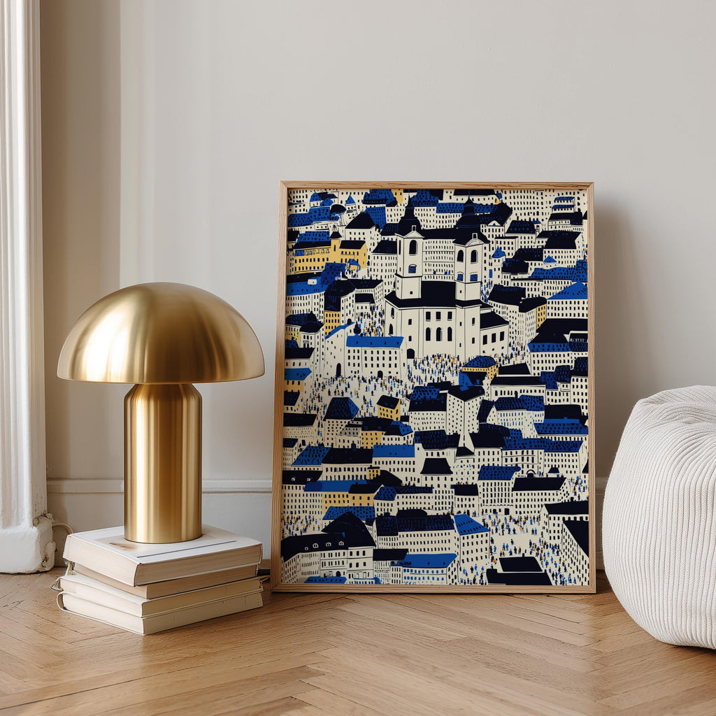 Vilnius Wall Art Print, Pop Art Modern Lithuania Poster Travel Gift Canvas