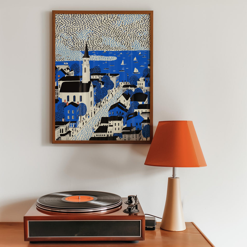 Burlington Vermont Print, Pop Art Modern Wall Art Poster Travel gift