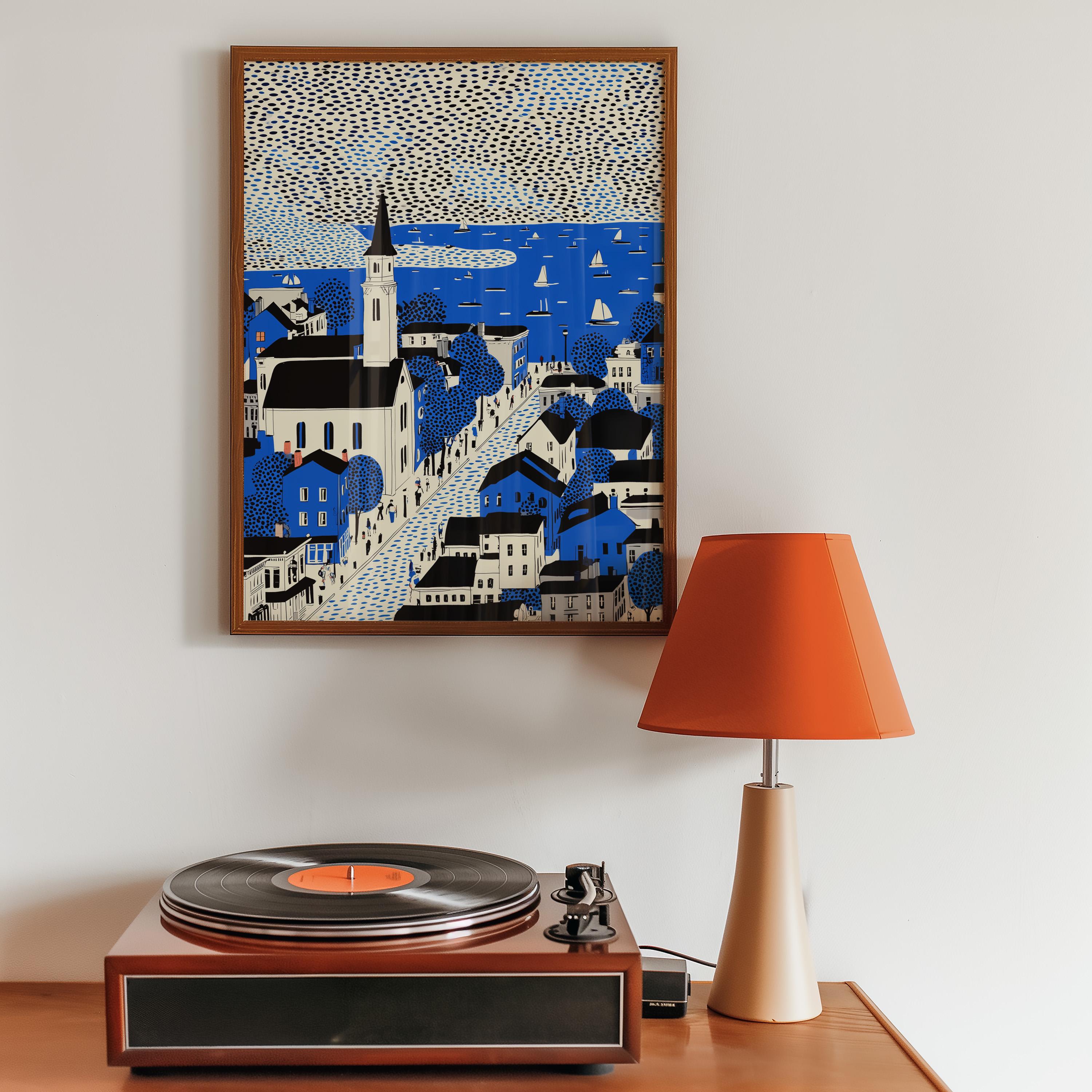 Burlington Vermont Print, Pop Art Modern Wall Art Poster Travel gift