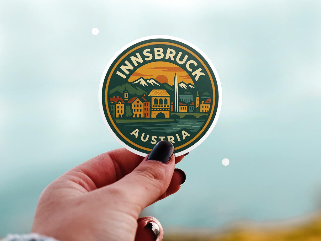 Innsbruck Austria Sticker Kiss-Cut Vinyl, Waterproof Decal, Retro Travel Lover Collection