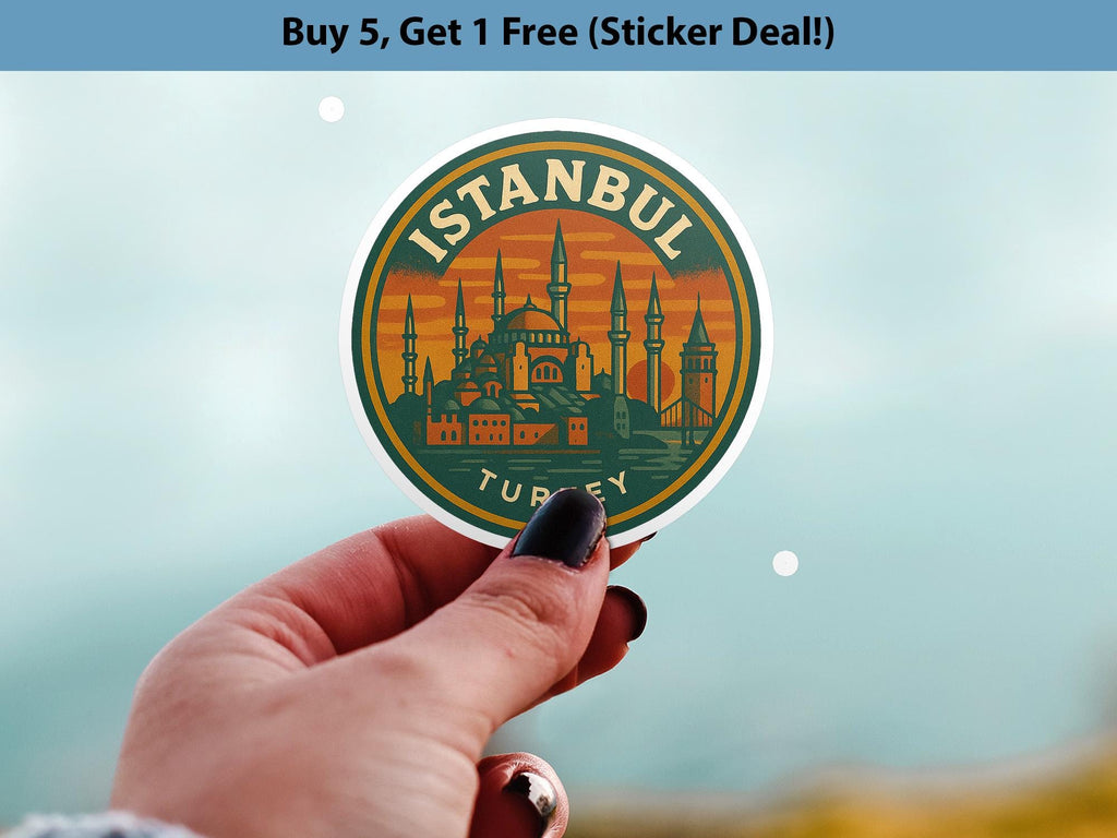 Istanbul Turkey Sticker Kiss-Cut Vinyl, Waterproof Decal, Retro Travel Lover Collection