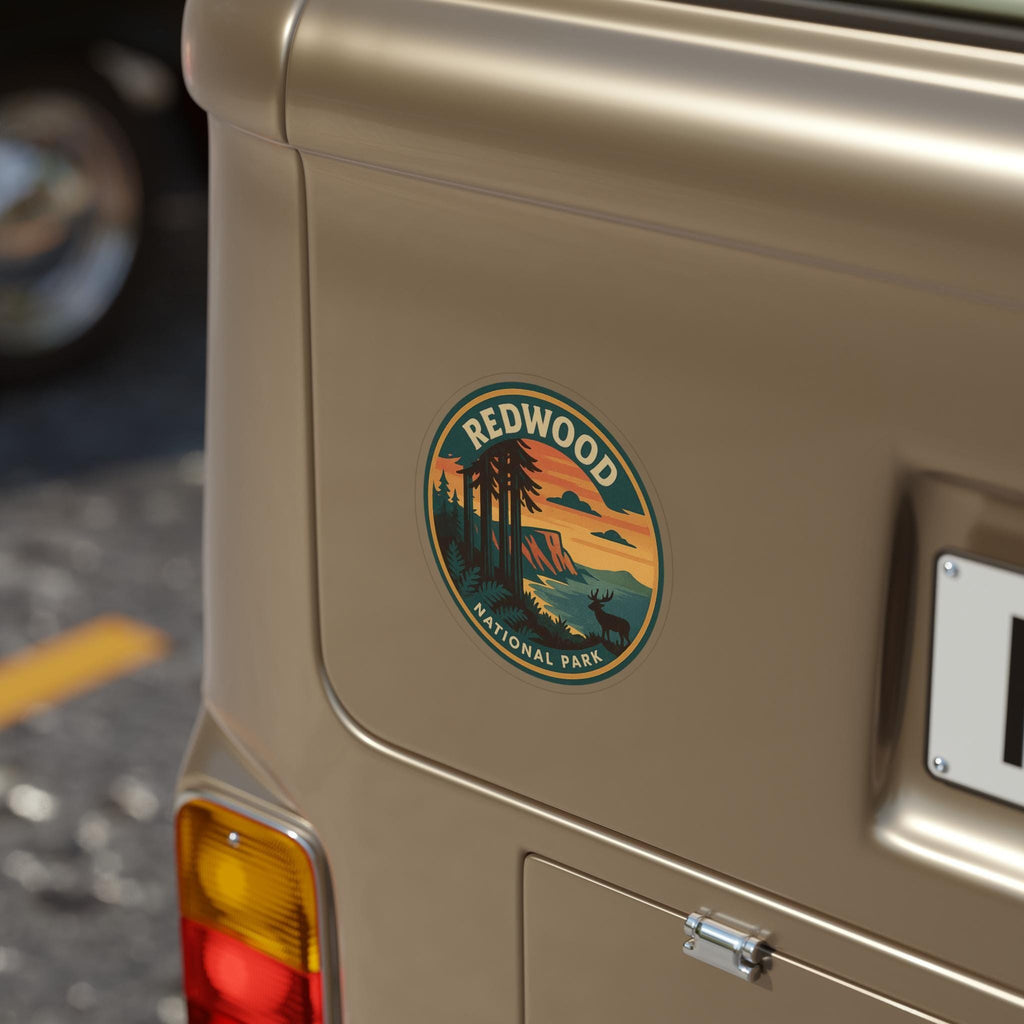 Redwood National Park Car Sticker, Retro Vinyl Decal Bumper Sticker, Vintage Waterproof Camping