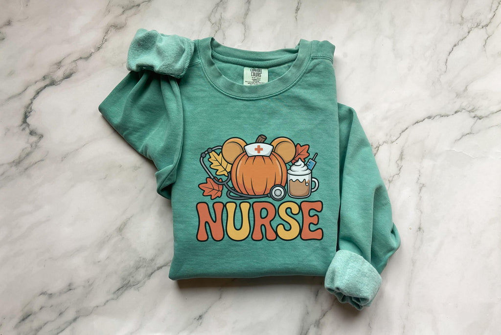 Halloween Nurse Comfort Colors Sweatshirt, Spooky Fall Pullover