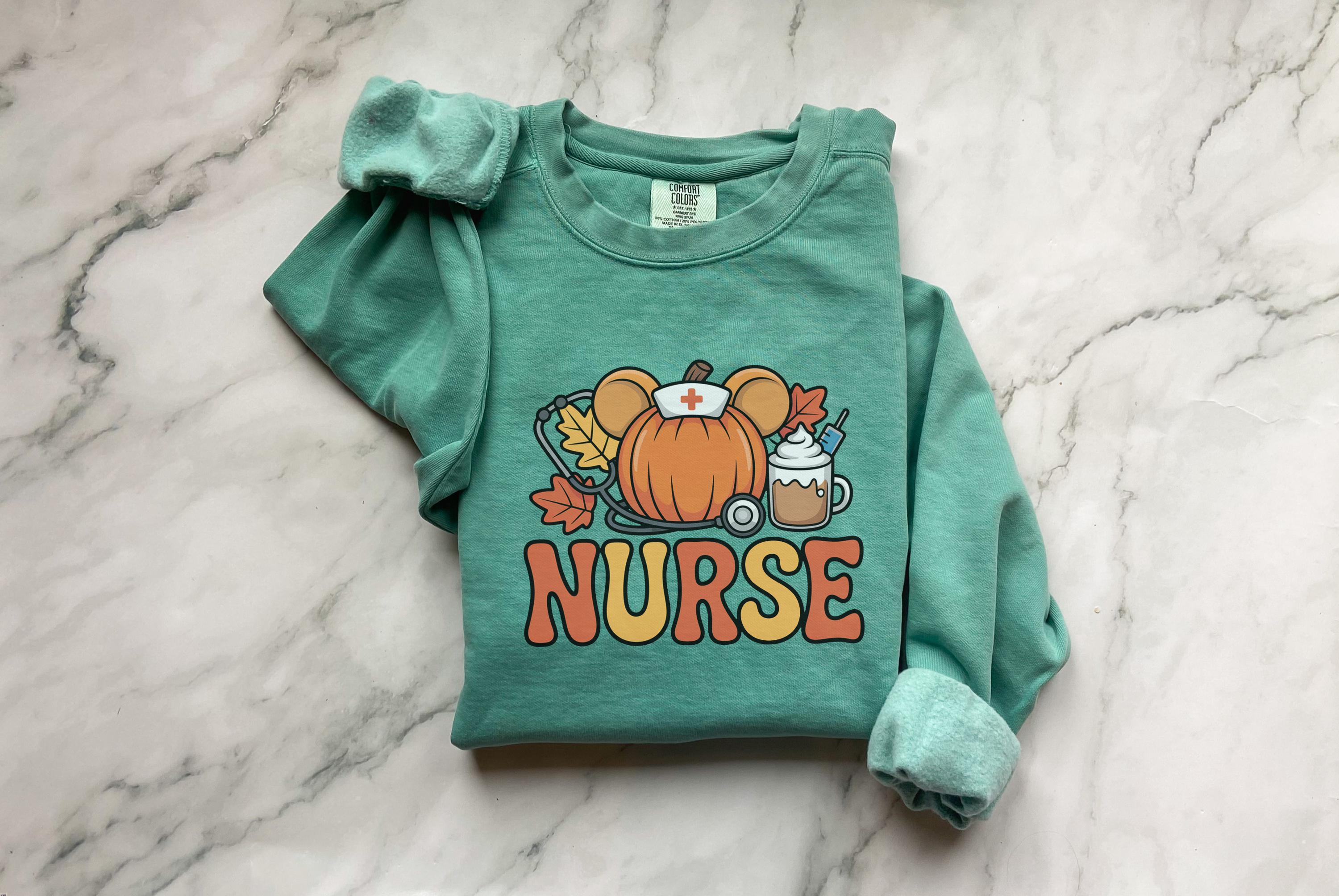 Halloween Nurse Comfort Colors Sweatshirt, Spooky Fall Pullover