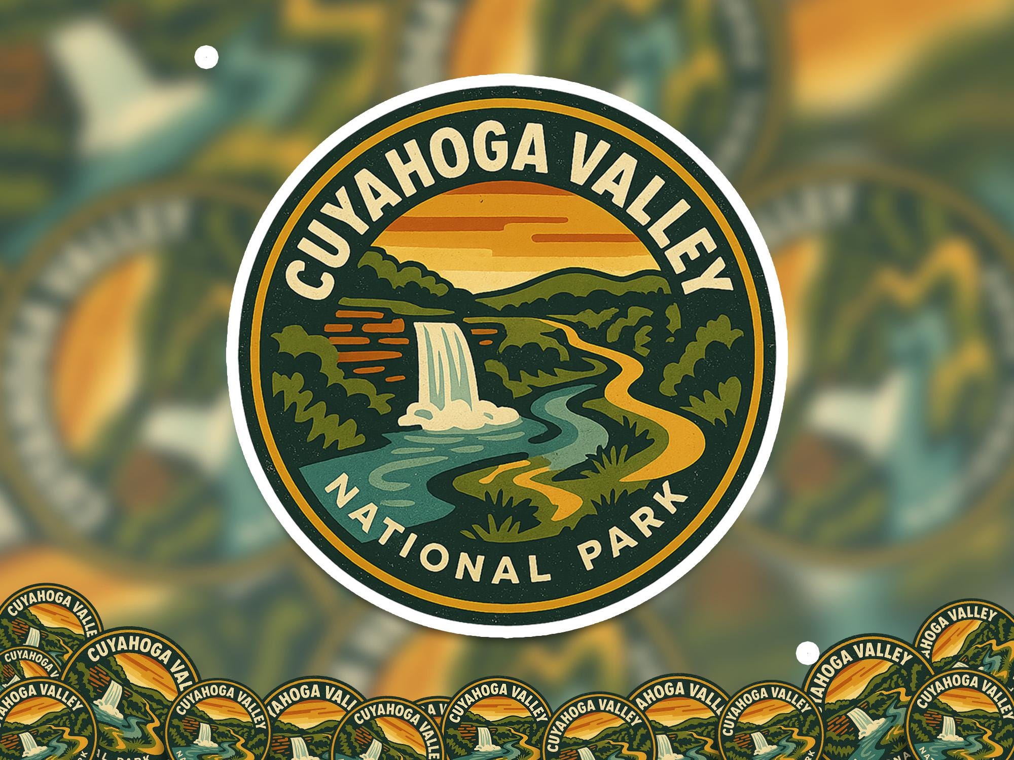 Cuyahoga Valley National Park Sticker, Retro Vinyl Waterproof Decal, Vintage USA Travel Collection