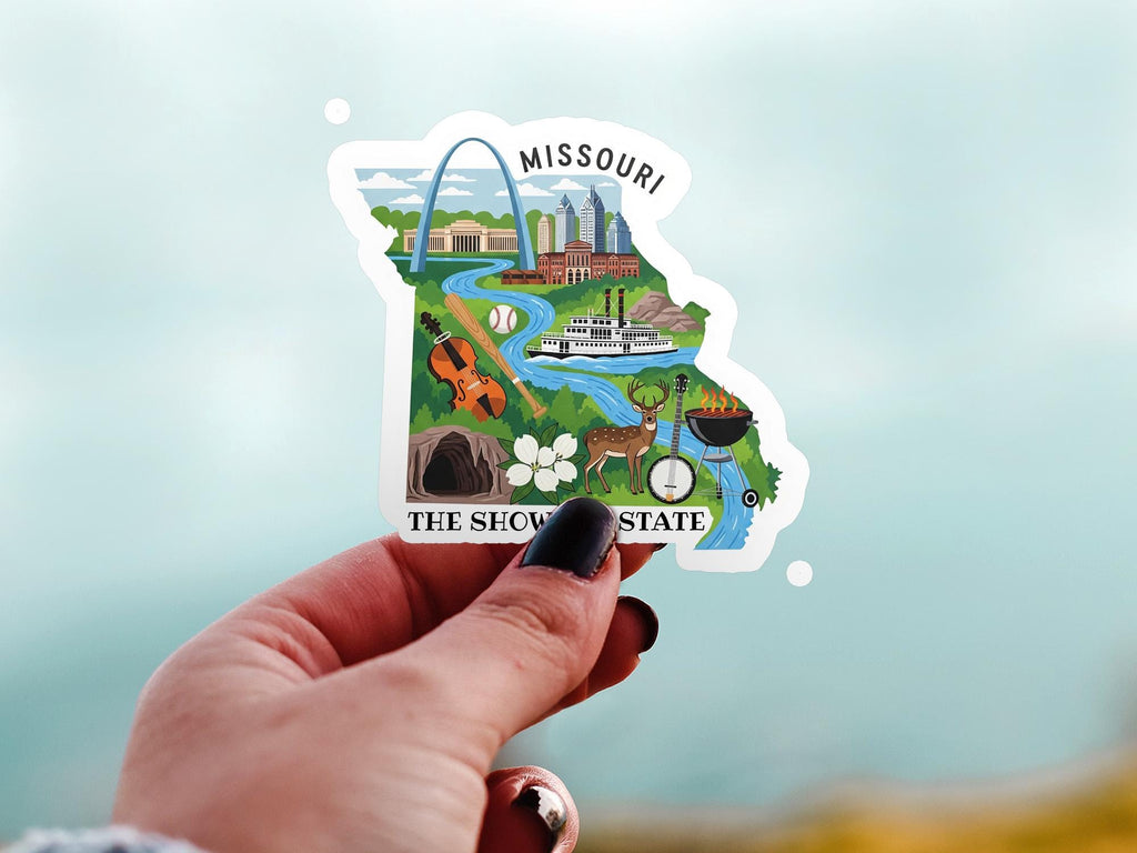 Missouri State Sticker, USA Kiss-Cut Vinyl, Landmark Waterproof Decal, United States Travel Collection
