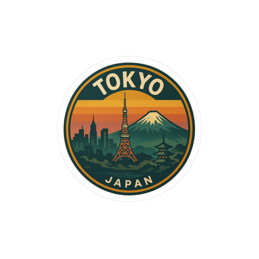 Tokyo City Vinyl Sticker: Retro Japan Travel Decal