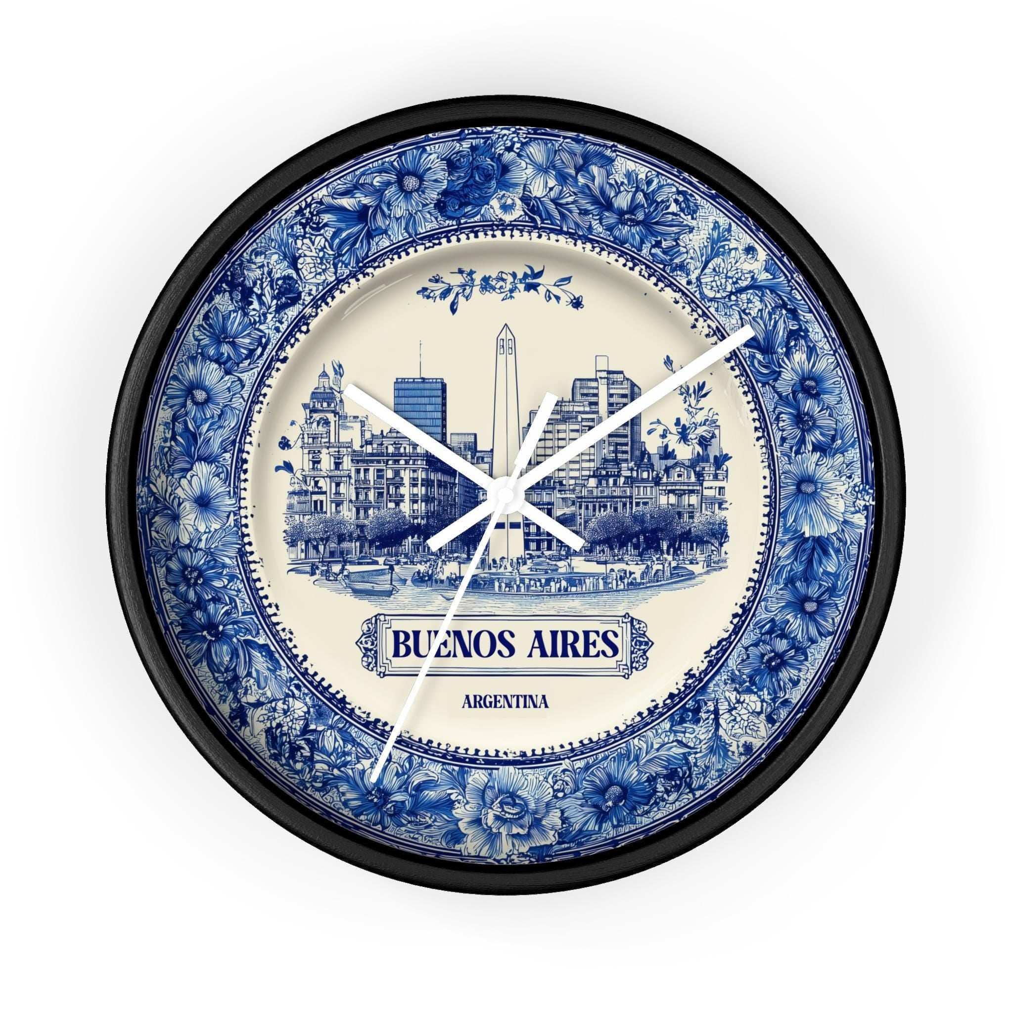 Buenos Aires Argentina Wall Clock, Delf style Home Decor, Vintage City Travel Keepsake Art