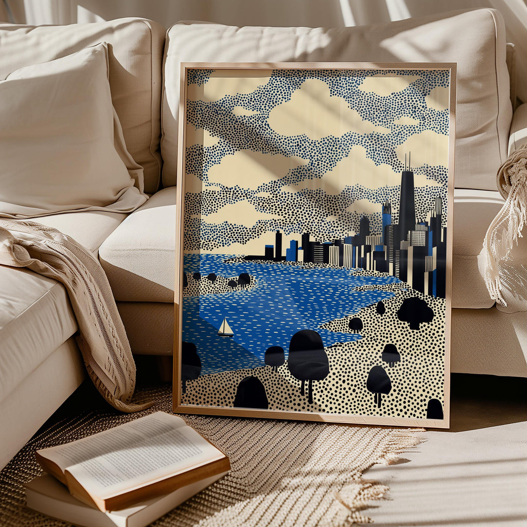 Chicago Illinois Wall Art Print, Pop Art Modern Poster Travel gift